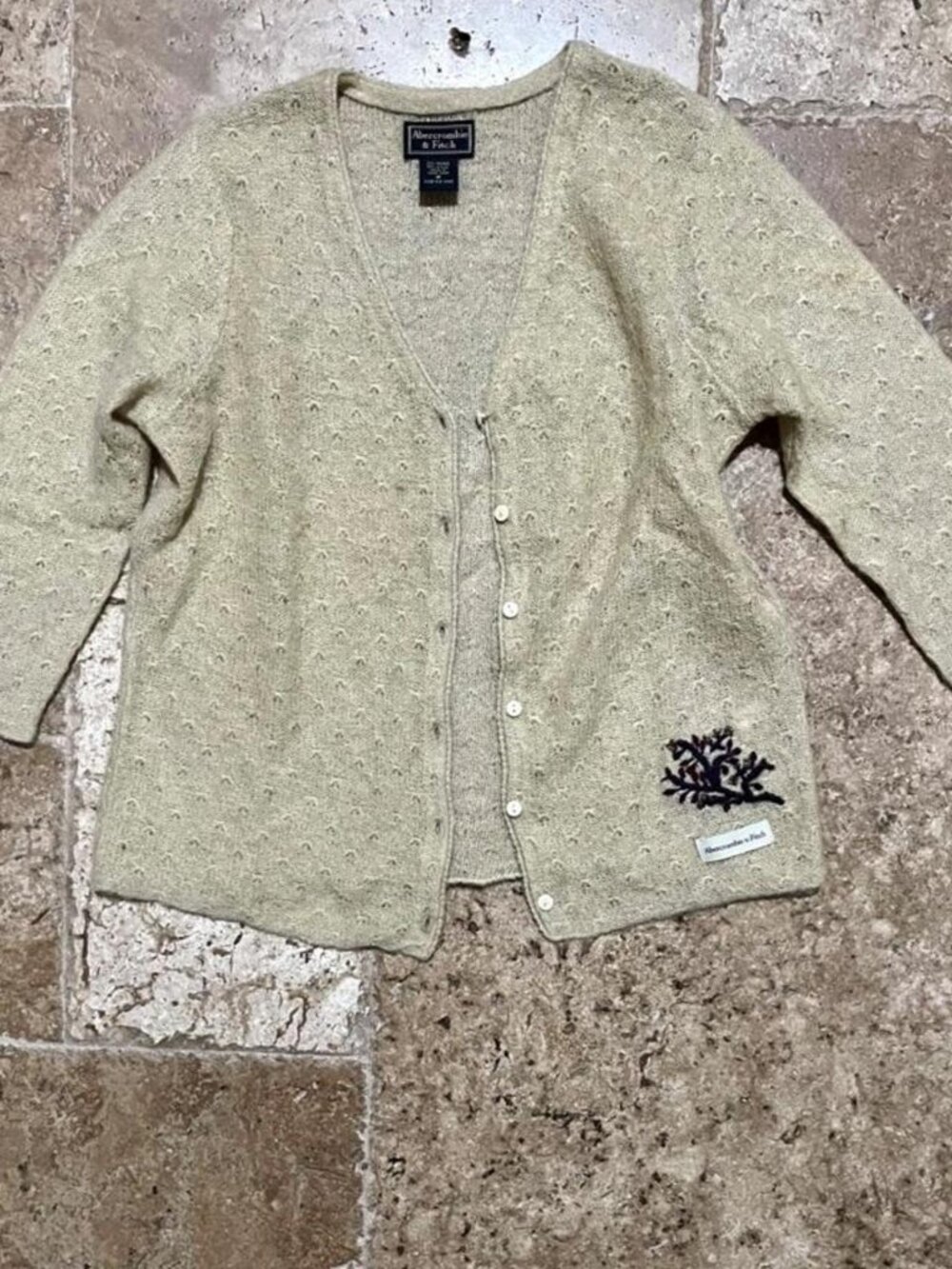Vintage Abercrombie & Fitch Mohair Embroidered Cardigan